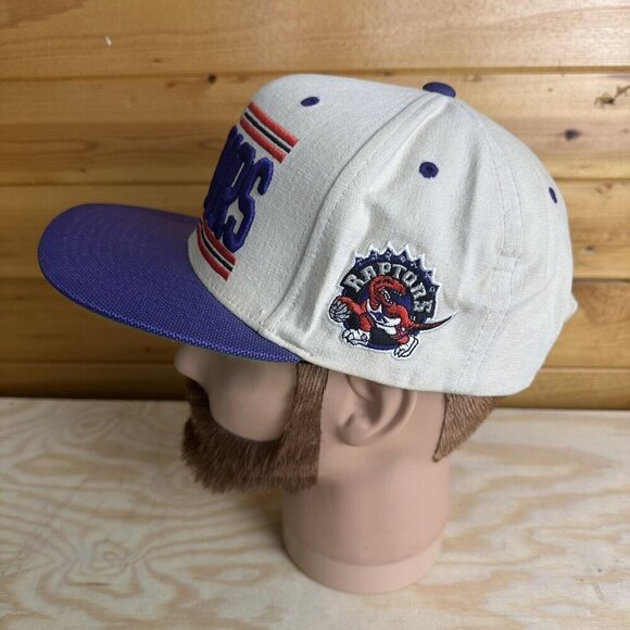 Mitchell & Ness Toronto Raptors Snapback Hat Cap Cream Purple Hardwood Classics - Picture 2 of 5